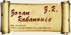 Zoran Rakanović vizit kartica